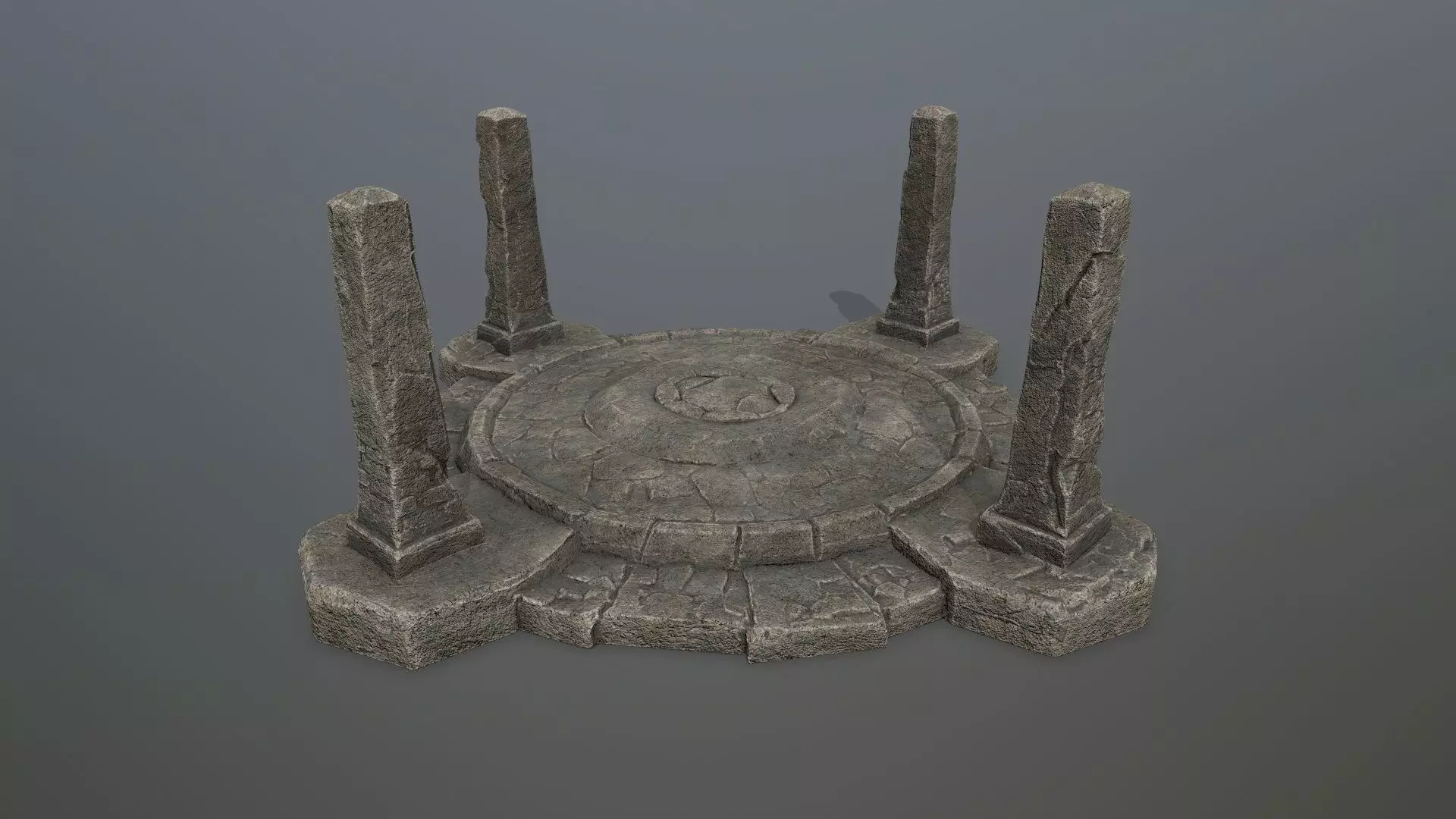 Ruin Gate Low-poly 3D model_6