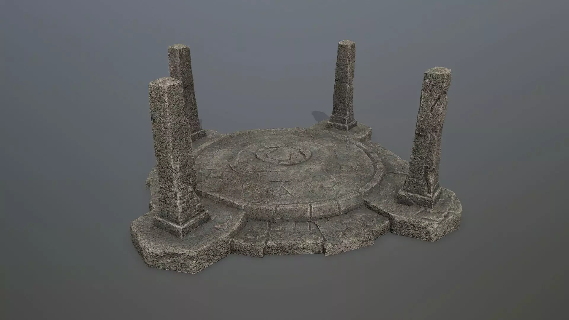 Ruin Gate Low-poly 3D model_2