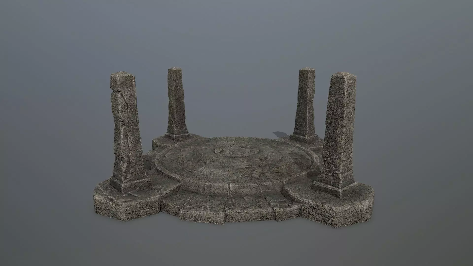 Ruin Gate Low-poly 3D model_7