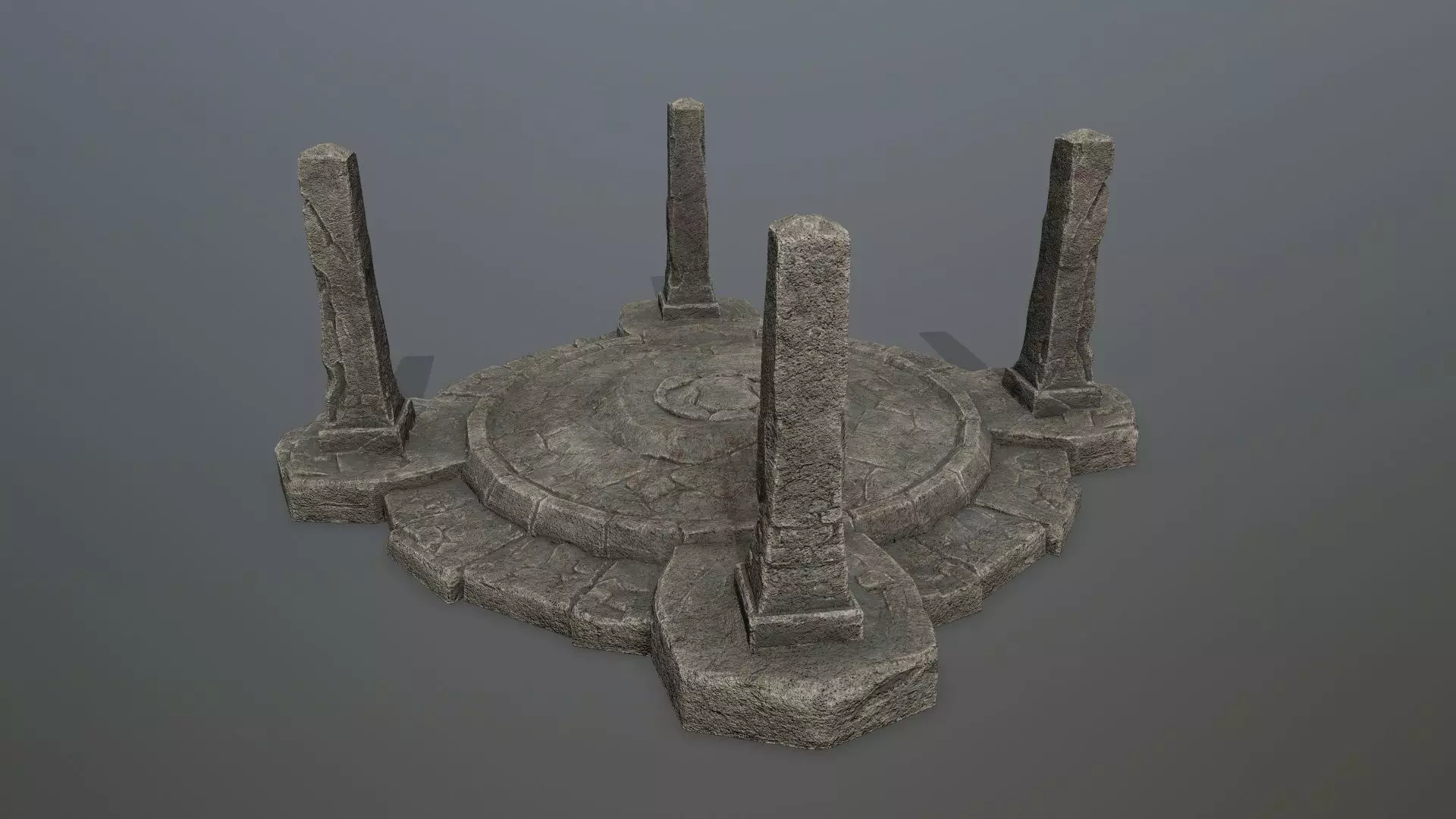 Ruin Gate Low-poly 3D model_1