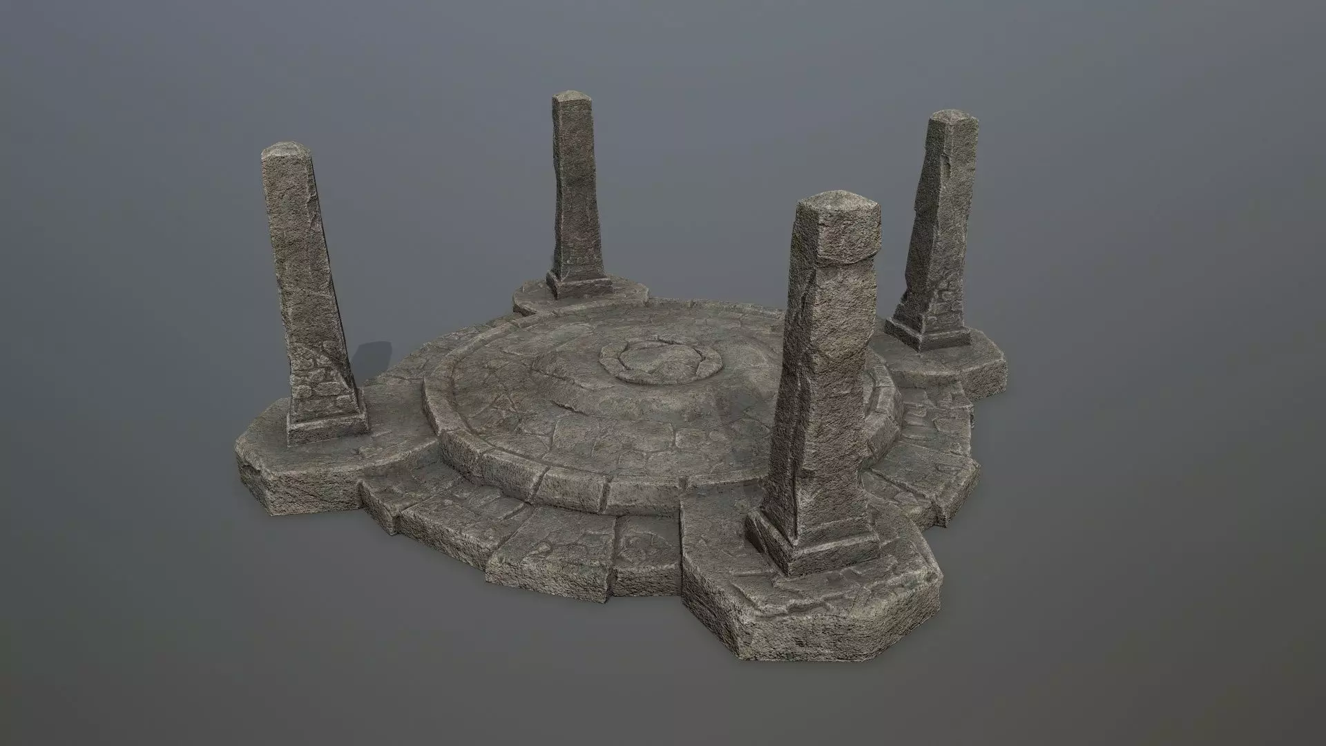 Ruin Gate Low-poly 3D model_3