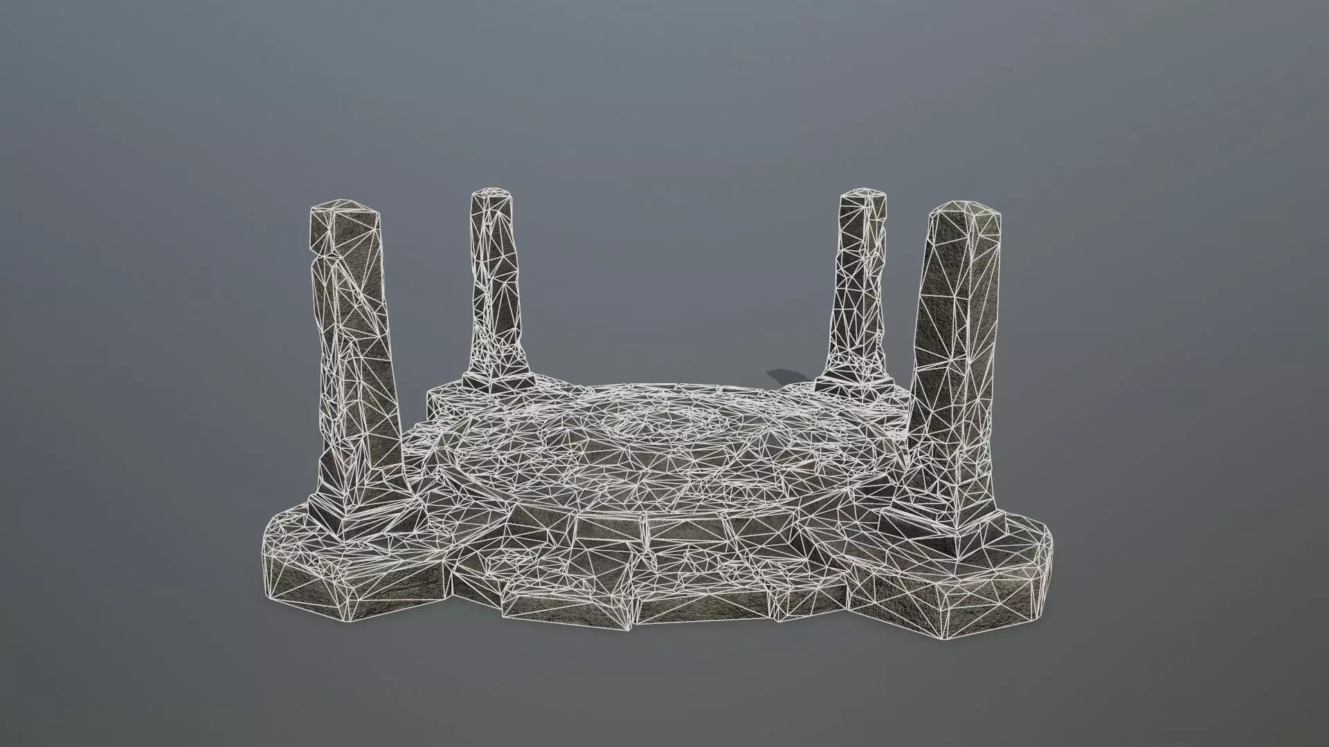 Ruin Gate Low-poly 3D model_8