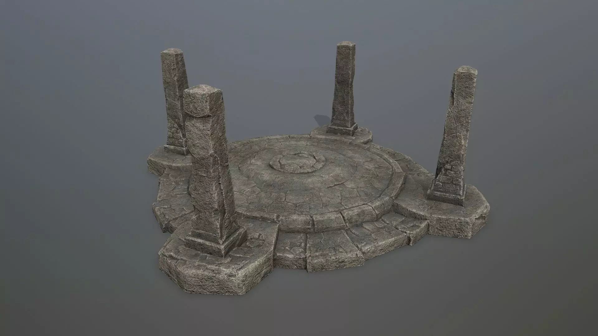Ruin Gate Low-poly 3D model_4