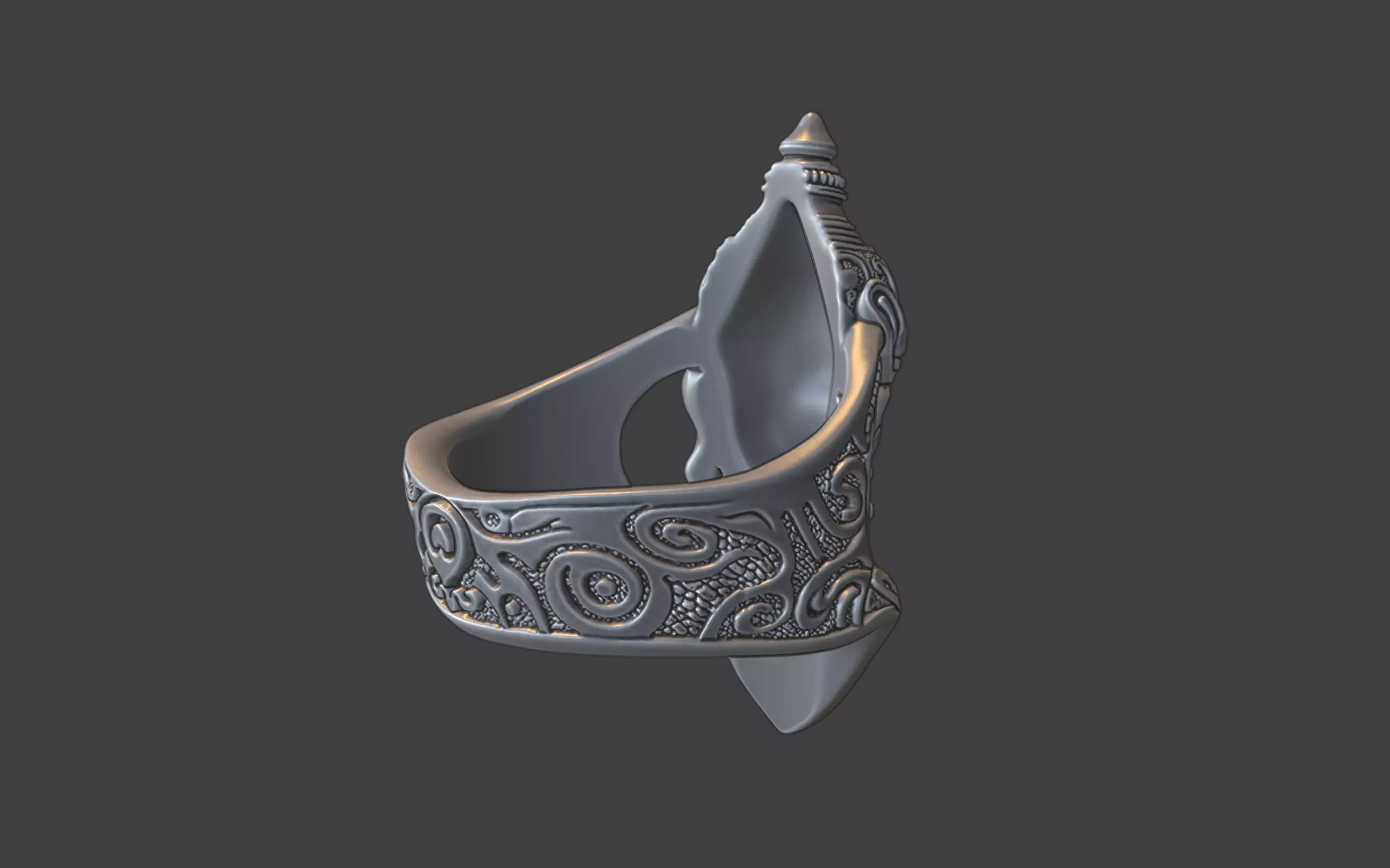 Lord Hanuman ring v2 3D print model_8