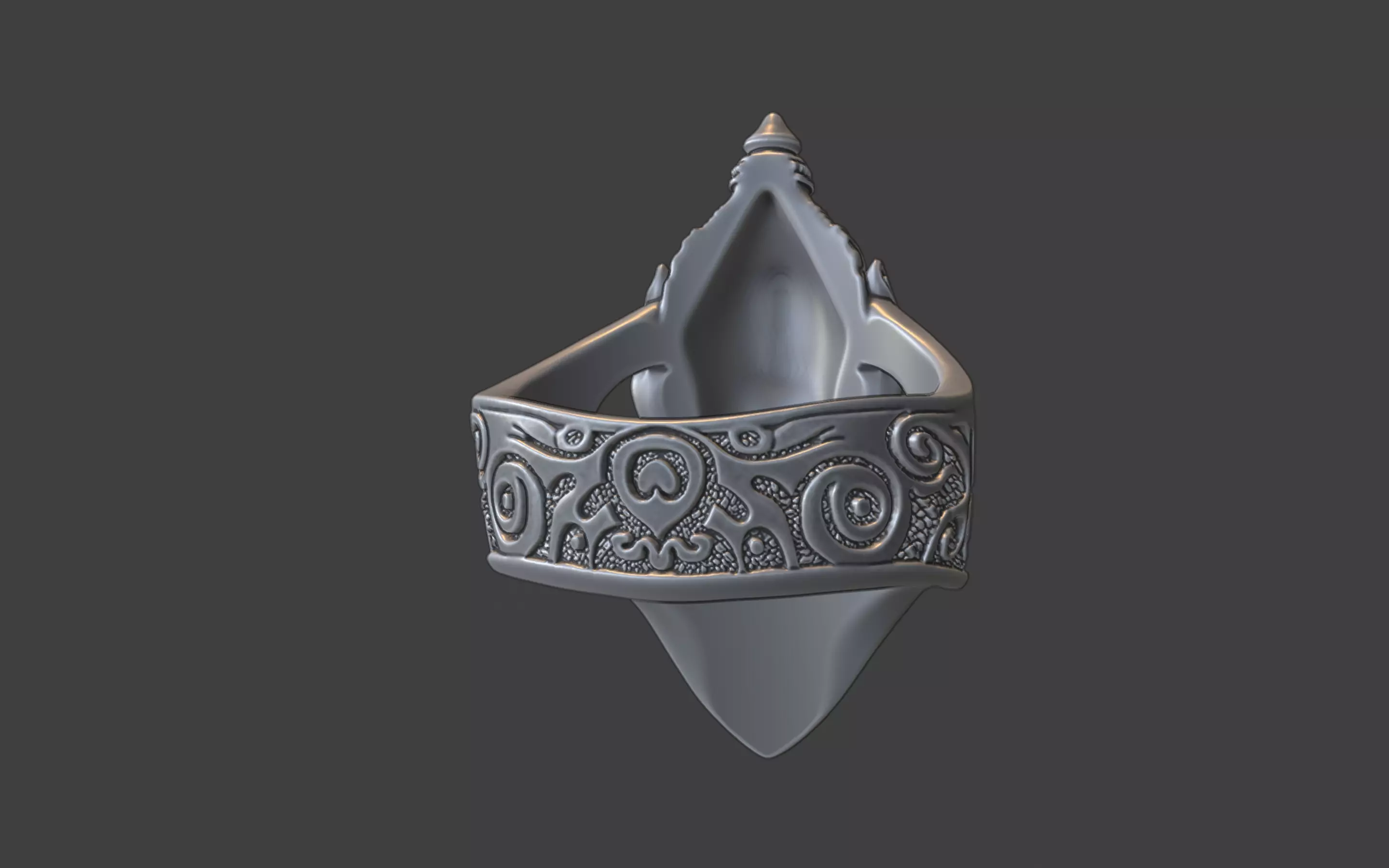Lord Hanuman ring v2 3D print model_21