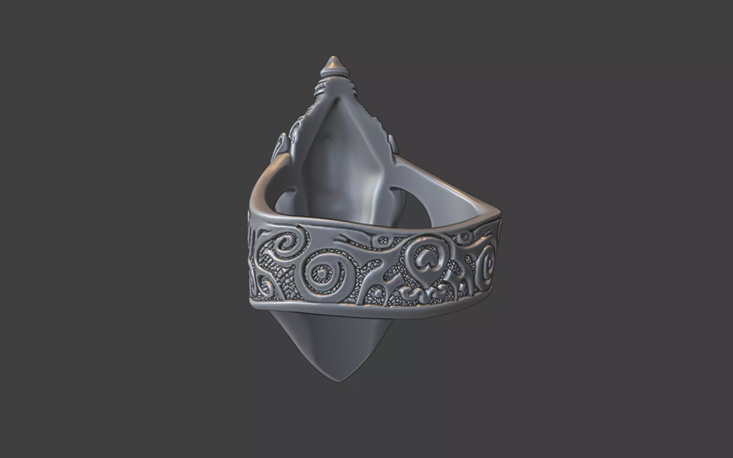 Lord Hanuman ring v2 3D print model_20