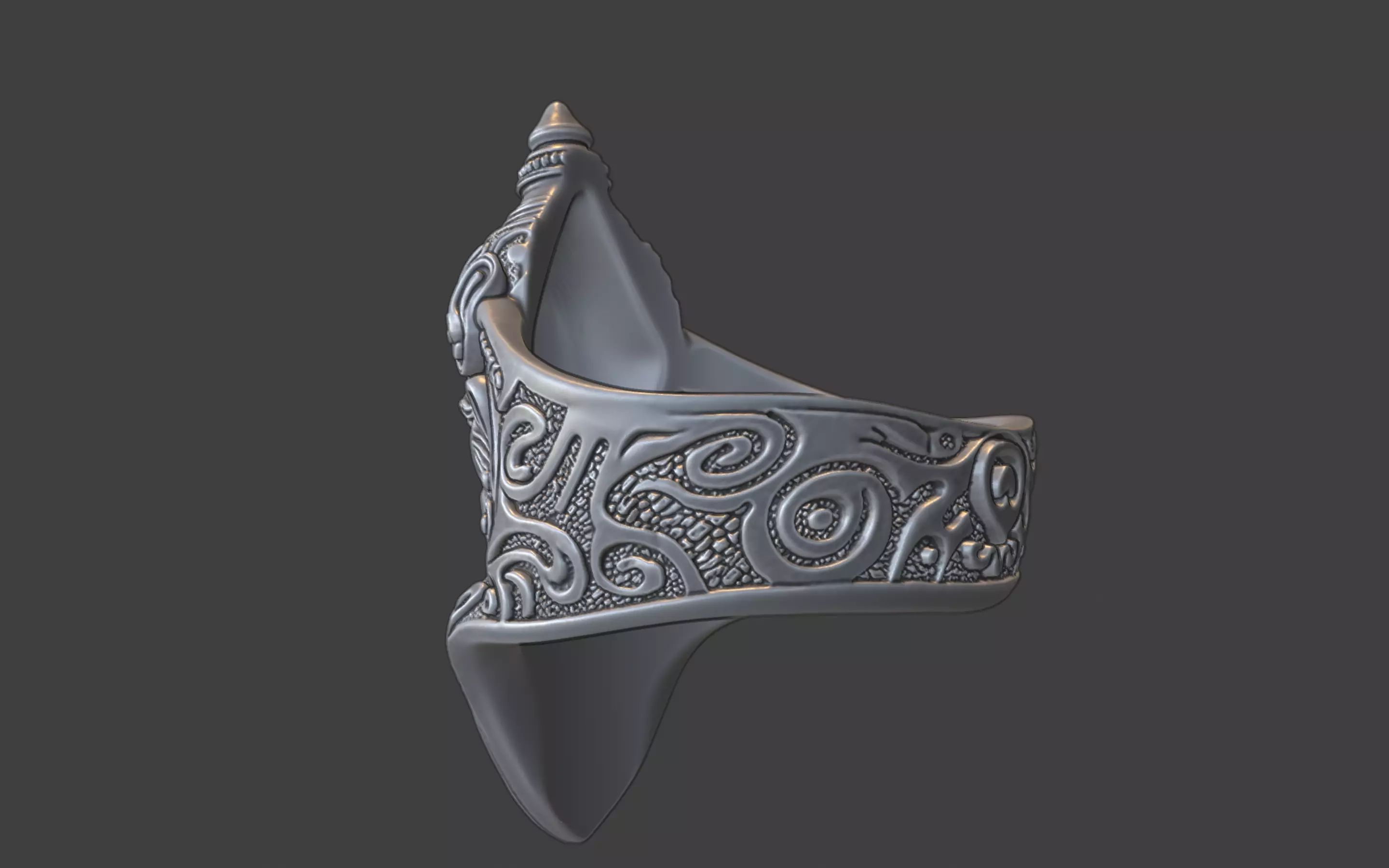 Lord Hanuman ring v2 3D print model_19