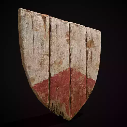 Red White Worn Coat of Arms