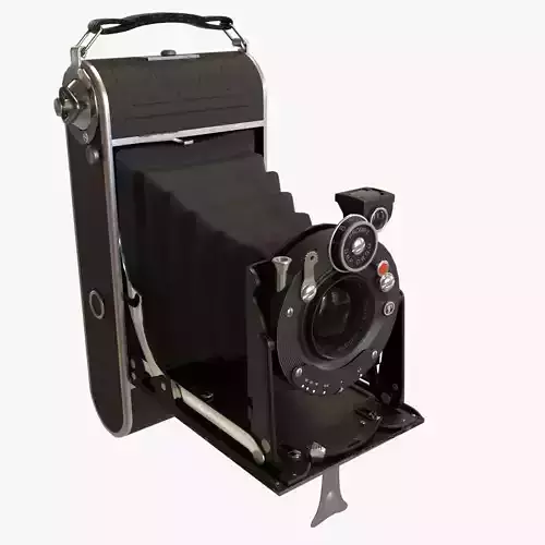 Rigged Vintage Camera 3D Model Game Ready Fully Functional Low-poly 3D model