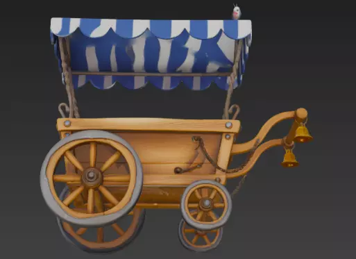 Pixar-Style 3D Cartoon Cart Model 3D model_4