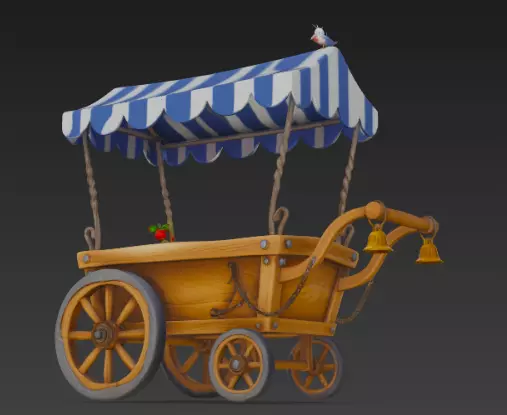 Pixar-Style 3D Cartoon Cart Model 3D model_5