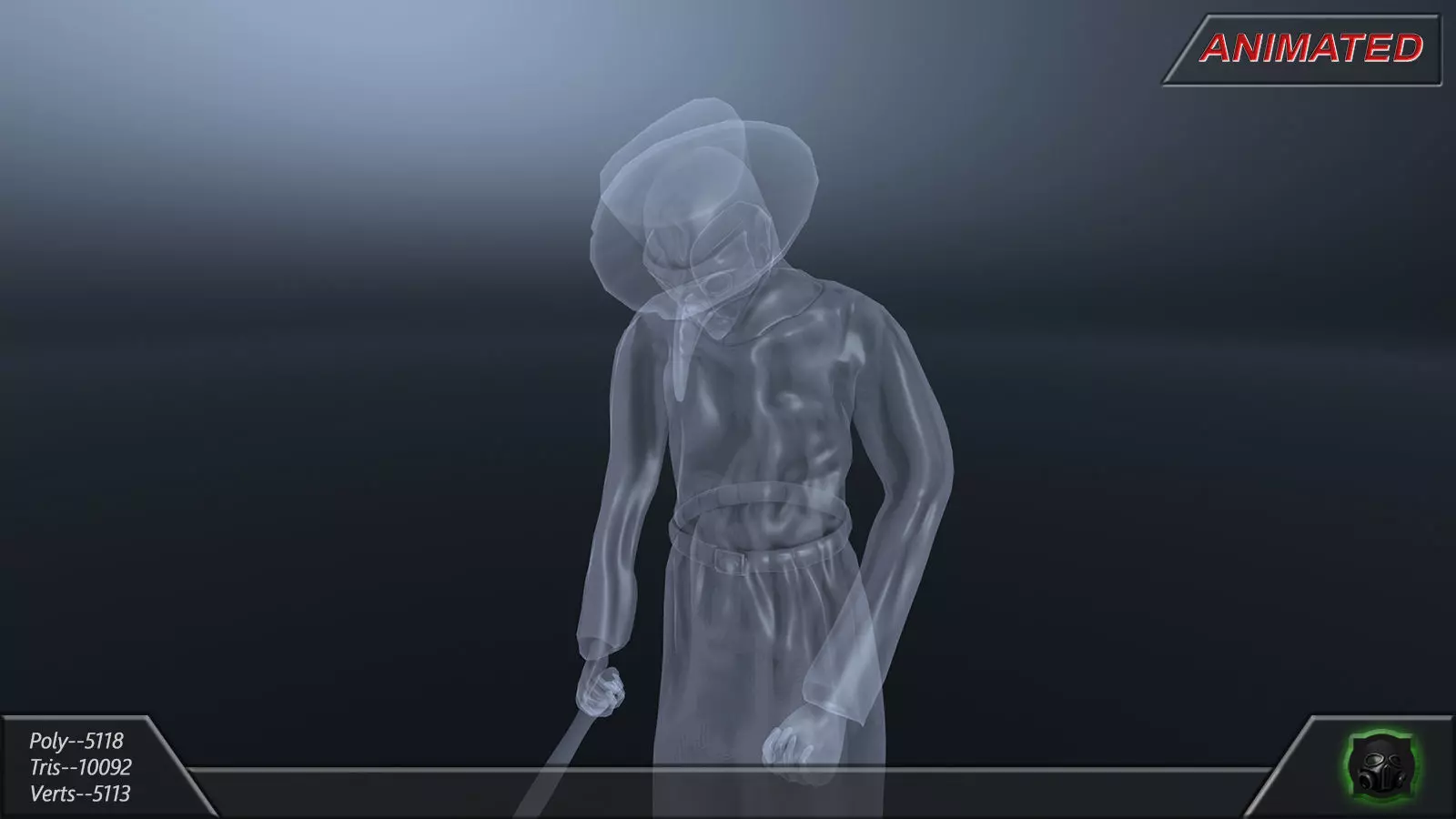 Fantasy character 12-- Ghost Low-poly 3D model_7