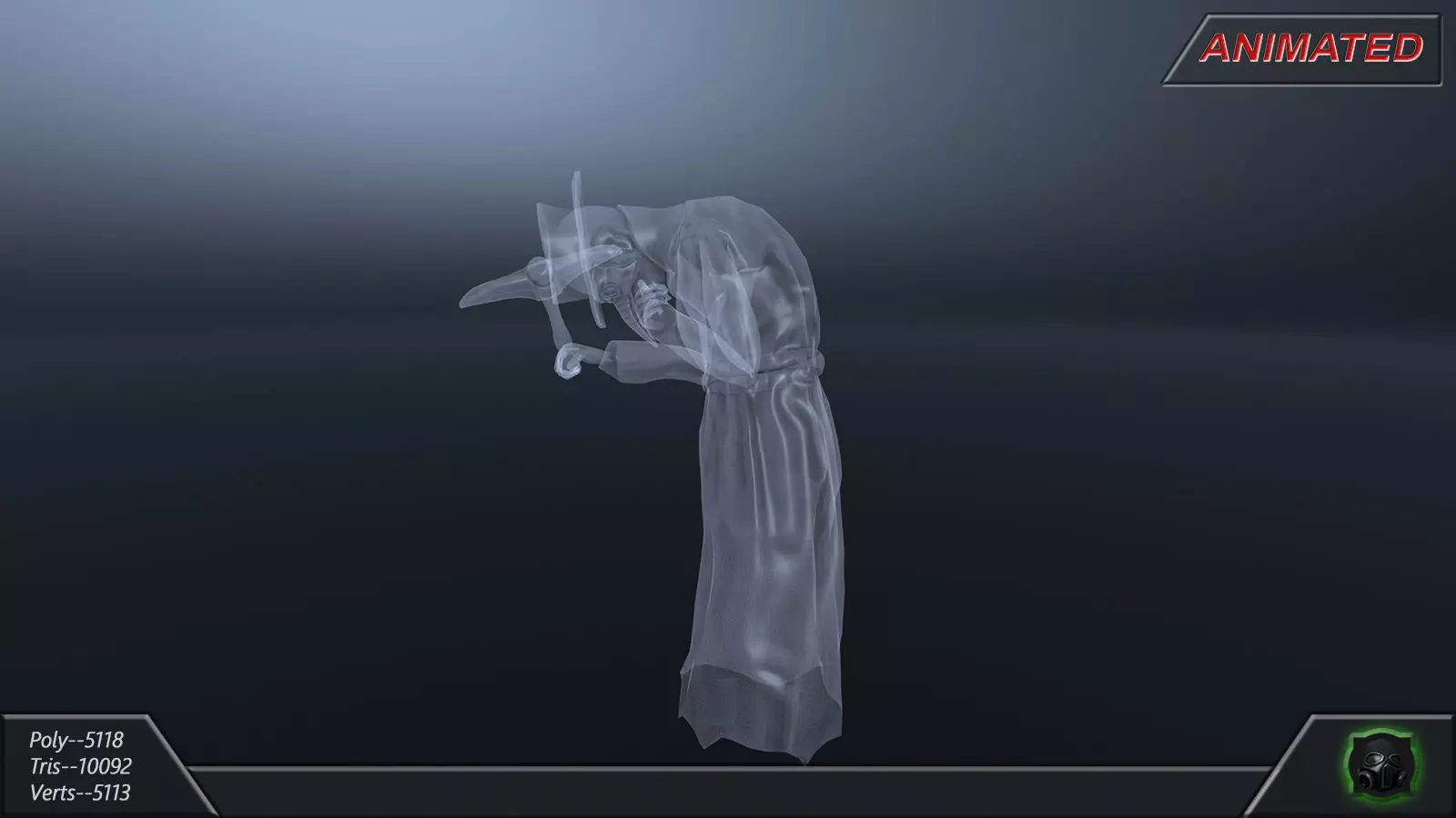 Fantasy character 12-- Ghost Low-poly 3D model_14