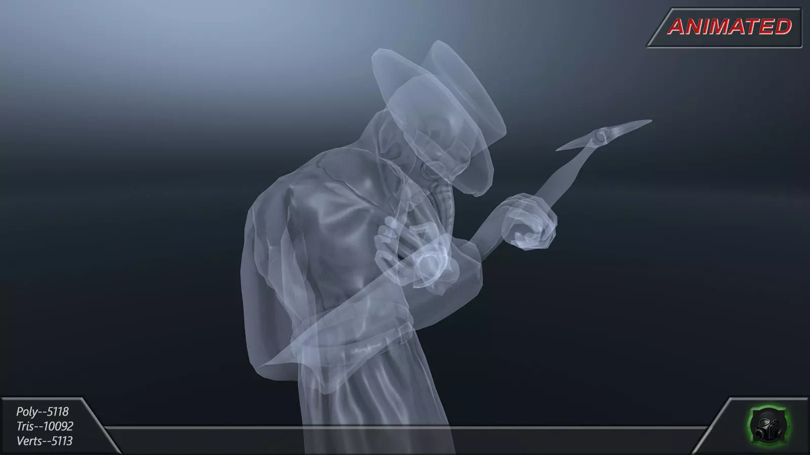 Fantasy character 12-- Ghost Low-poly 3D model_4