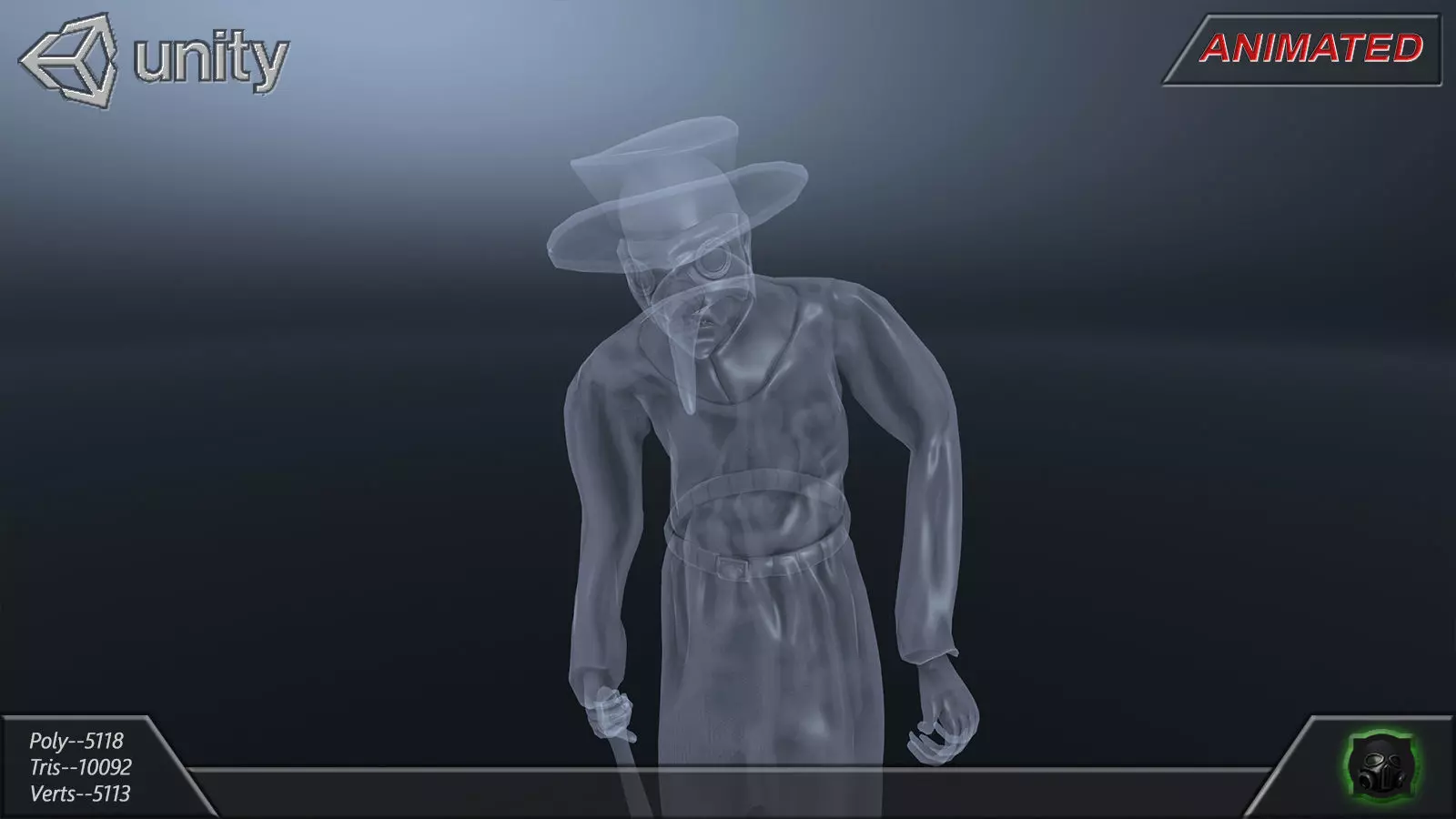 Fantasy character 12-- Ghost Low-poly 3D model_6