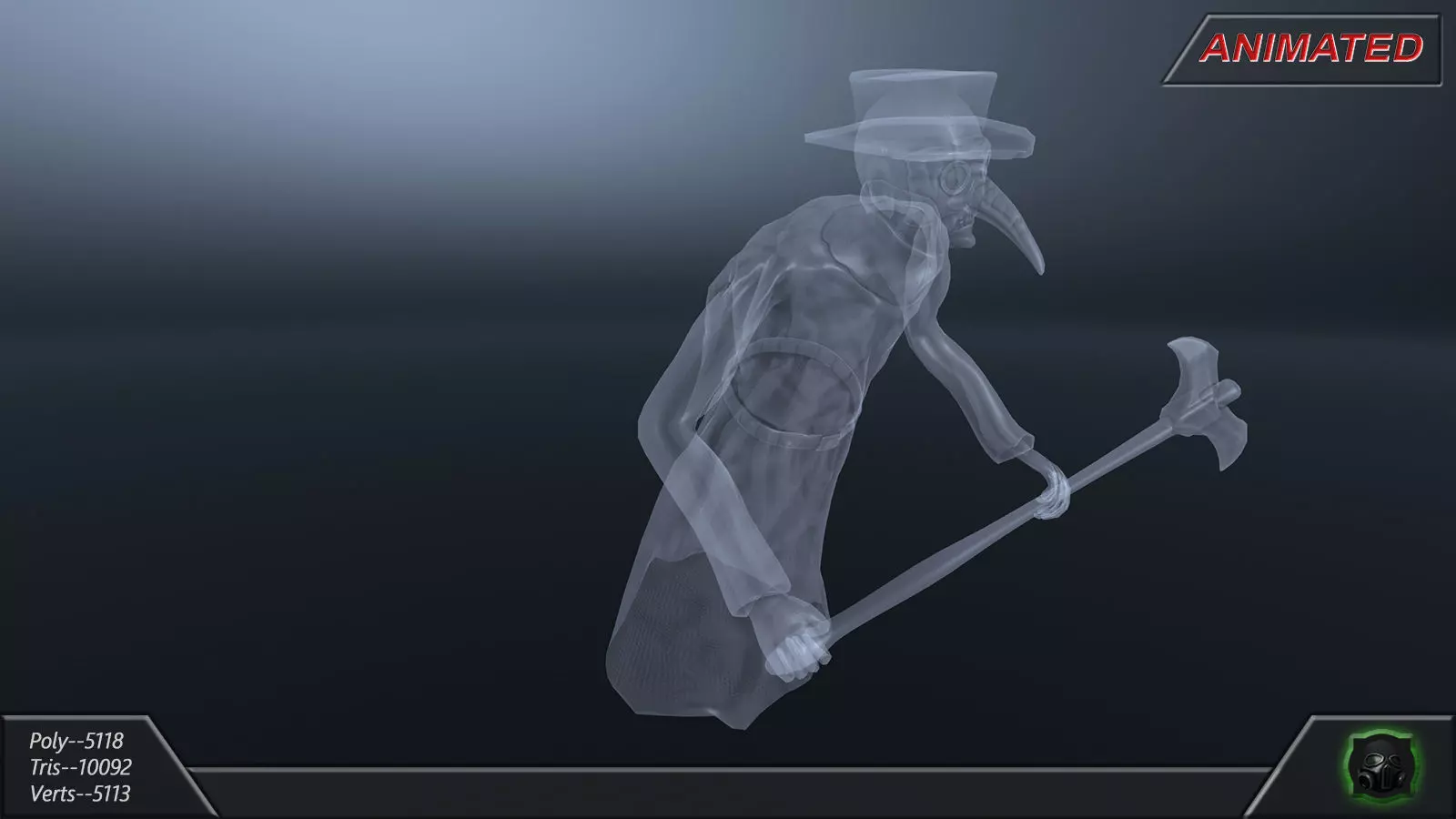 Fantasy character 12-- Ghost Low-poly 3D model_13