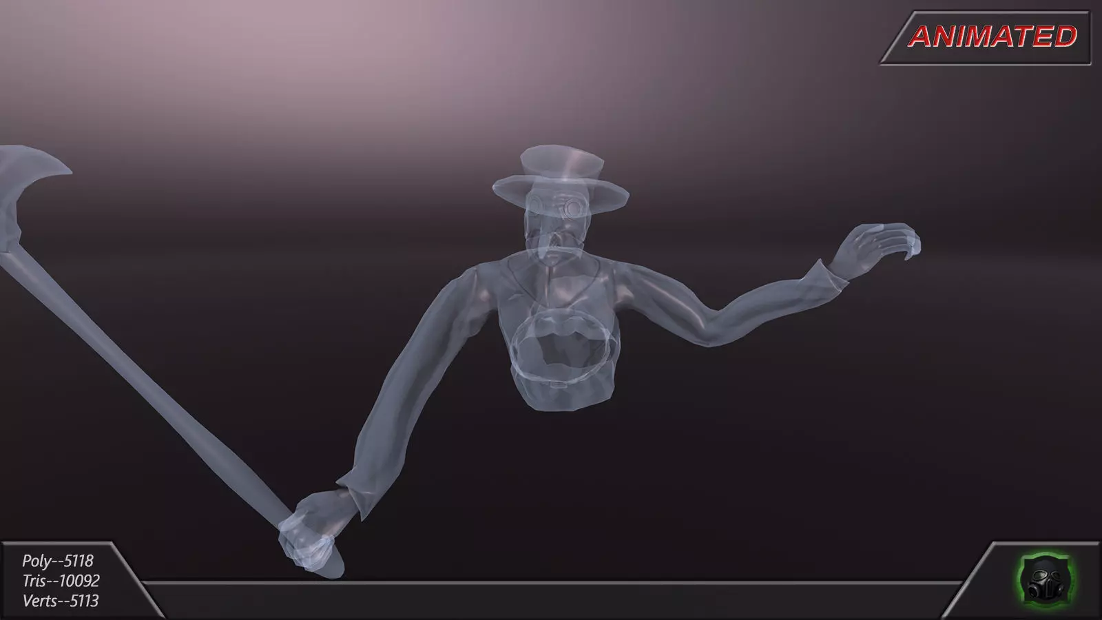 Fantasy character 12-- Ghost Low-poly 3D model_8