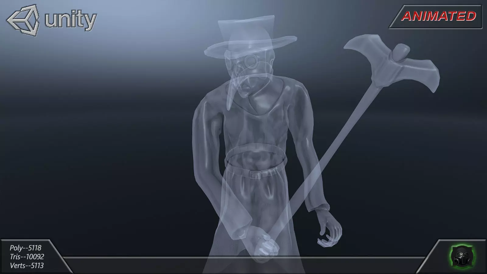 Fantasy character 12-- Ghost Low-poly 3D model_2