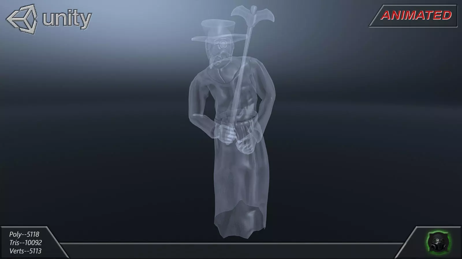 Fantasy character 12-- Ghost Low-poly 3D model_5