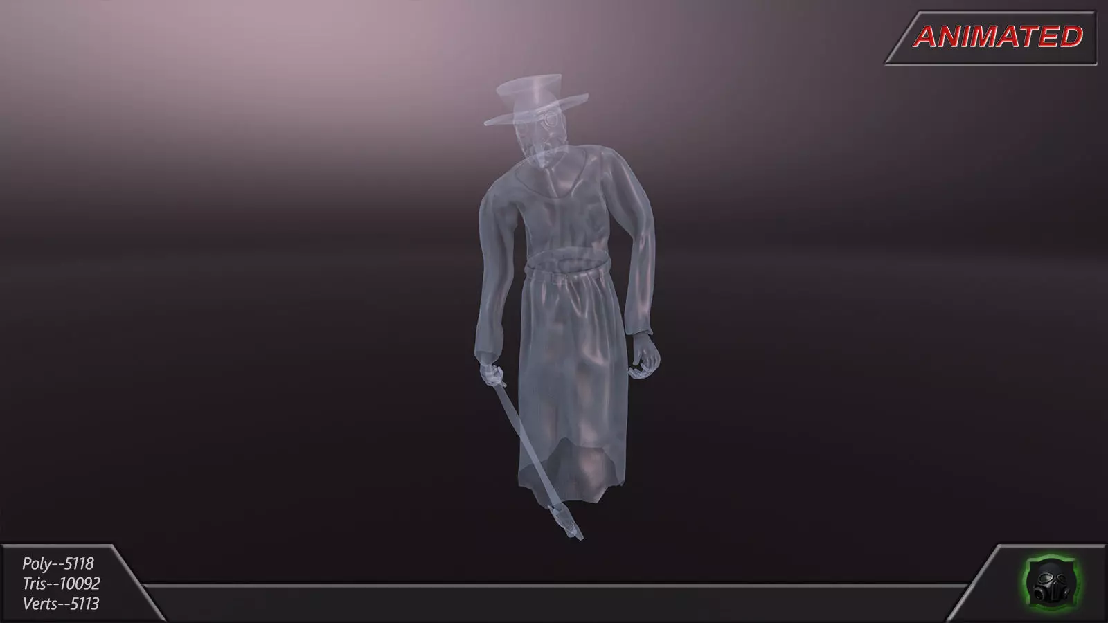Fantasy character 12-- Ghost Low-poly 3D model_12