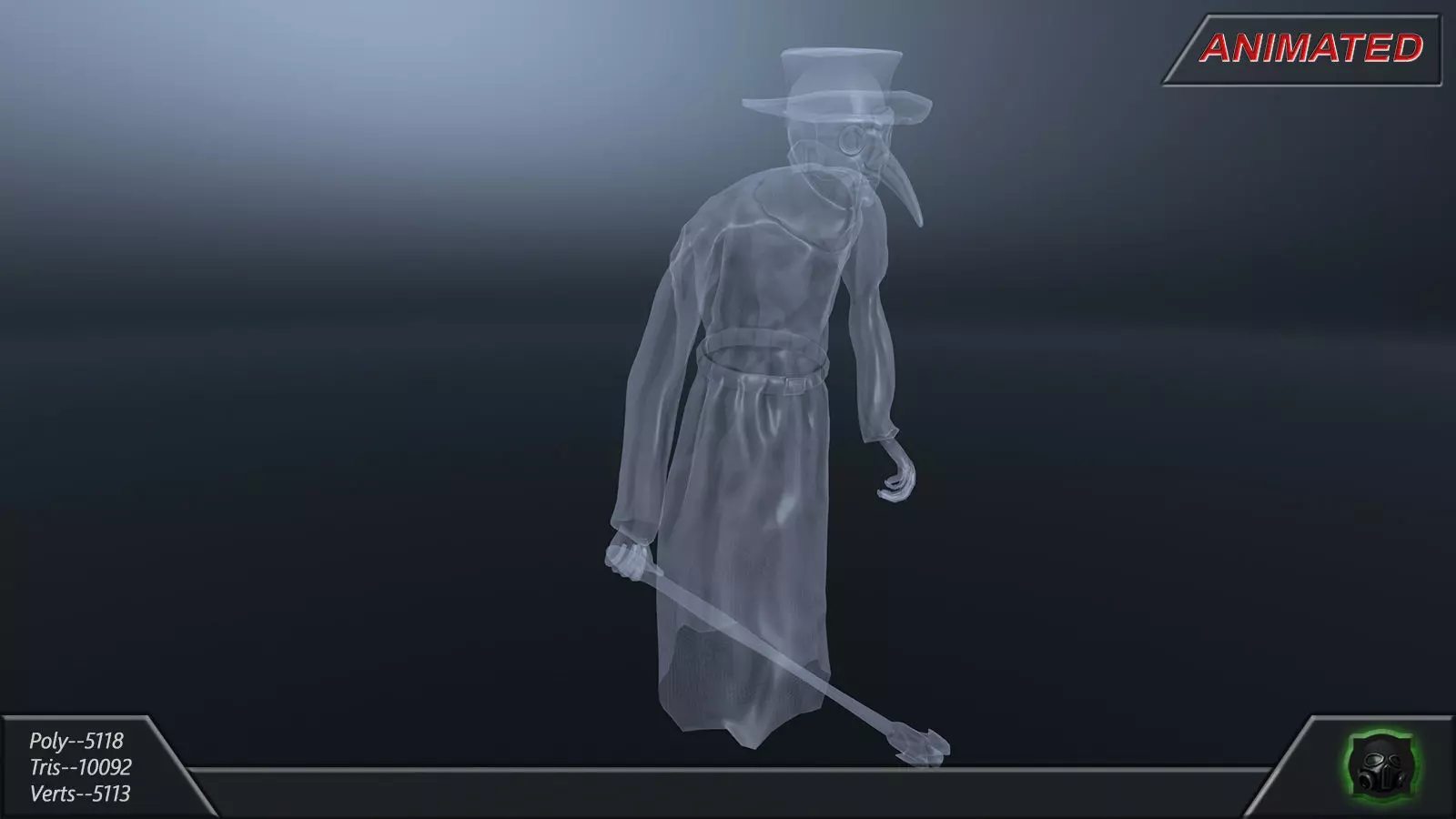 Fantasy character 12-- Ghost Low-poly 3D model_3