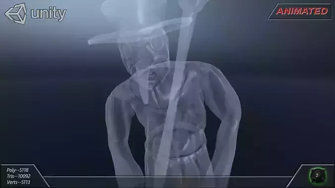 Fantasy character 12-- Ghost Low-poly 3D model