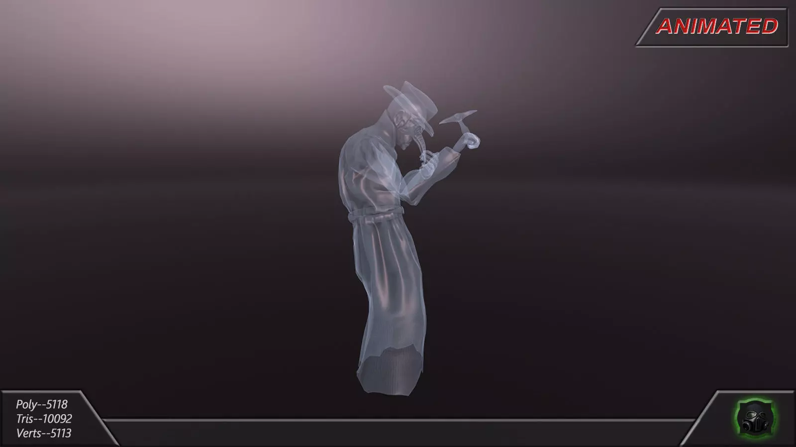 Fantasy character 12-- Ghost Low-poly 3D model_11
