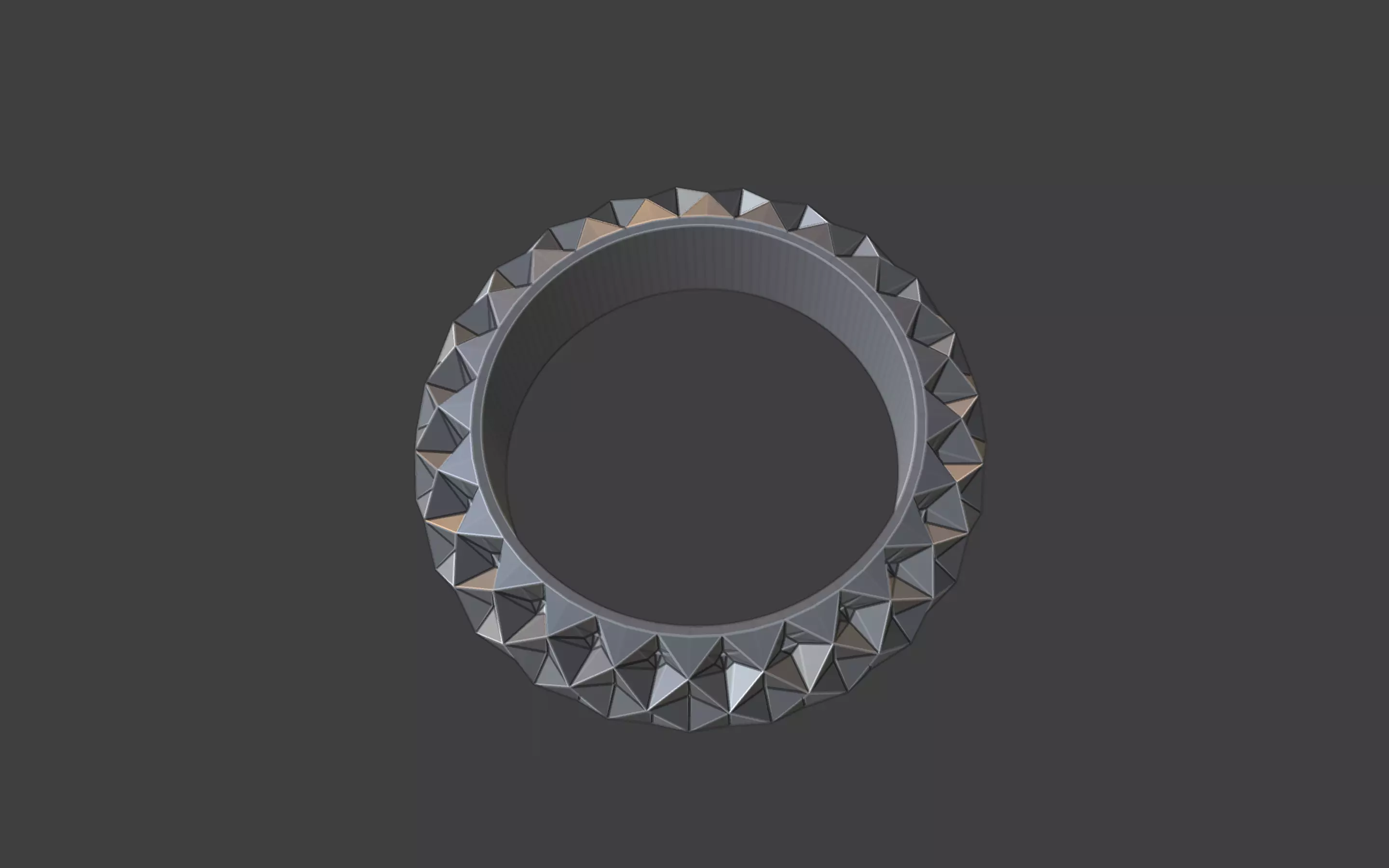 hexagon pattern ring 3D print model_8