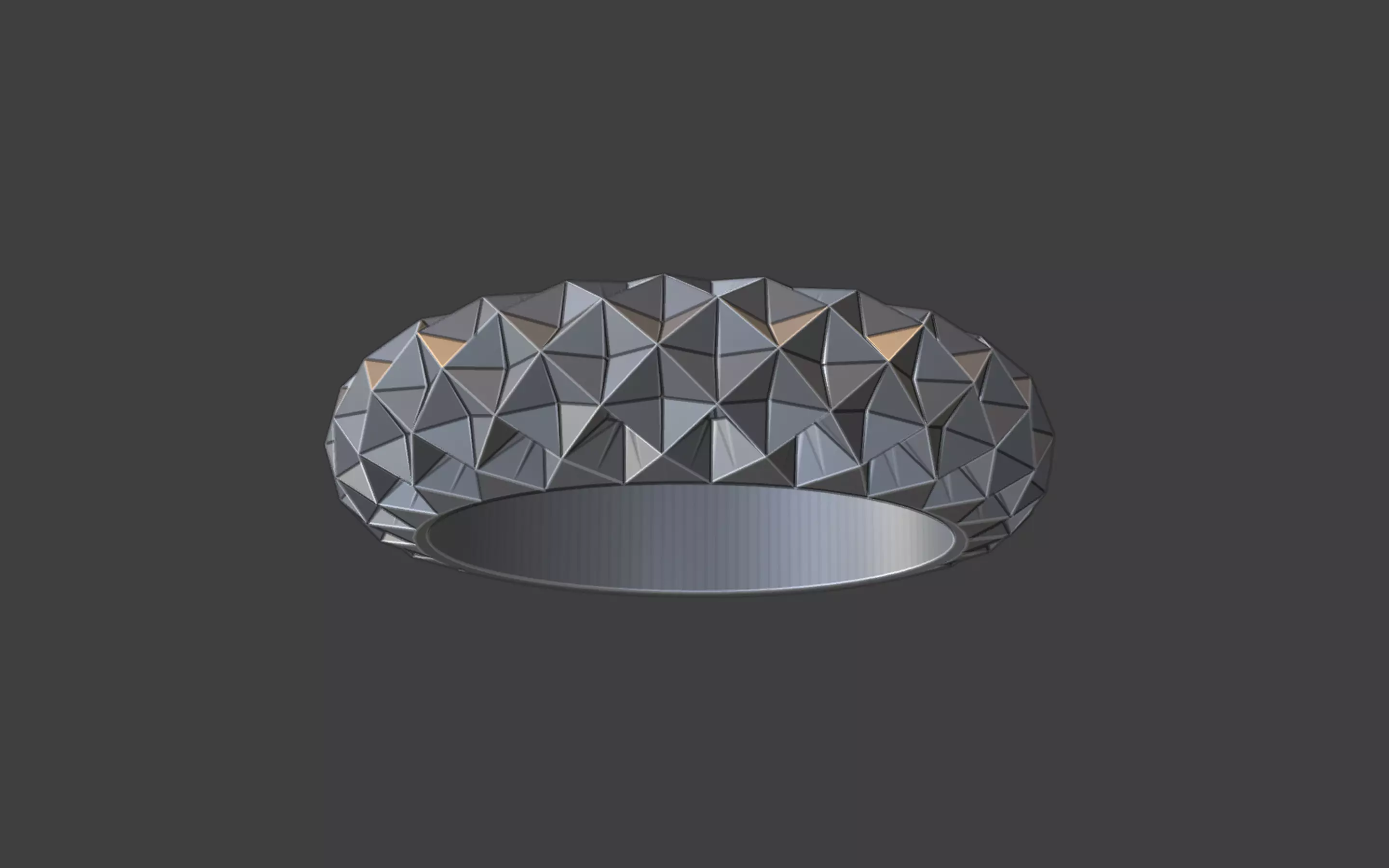 hexagon pattern ring 3D print model_2
