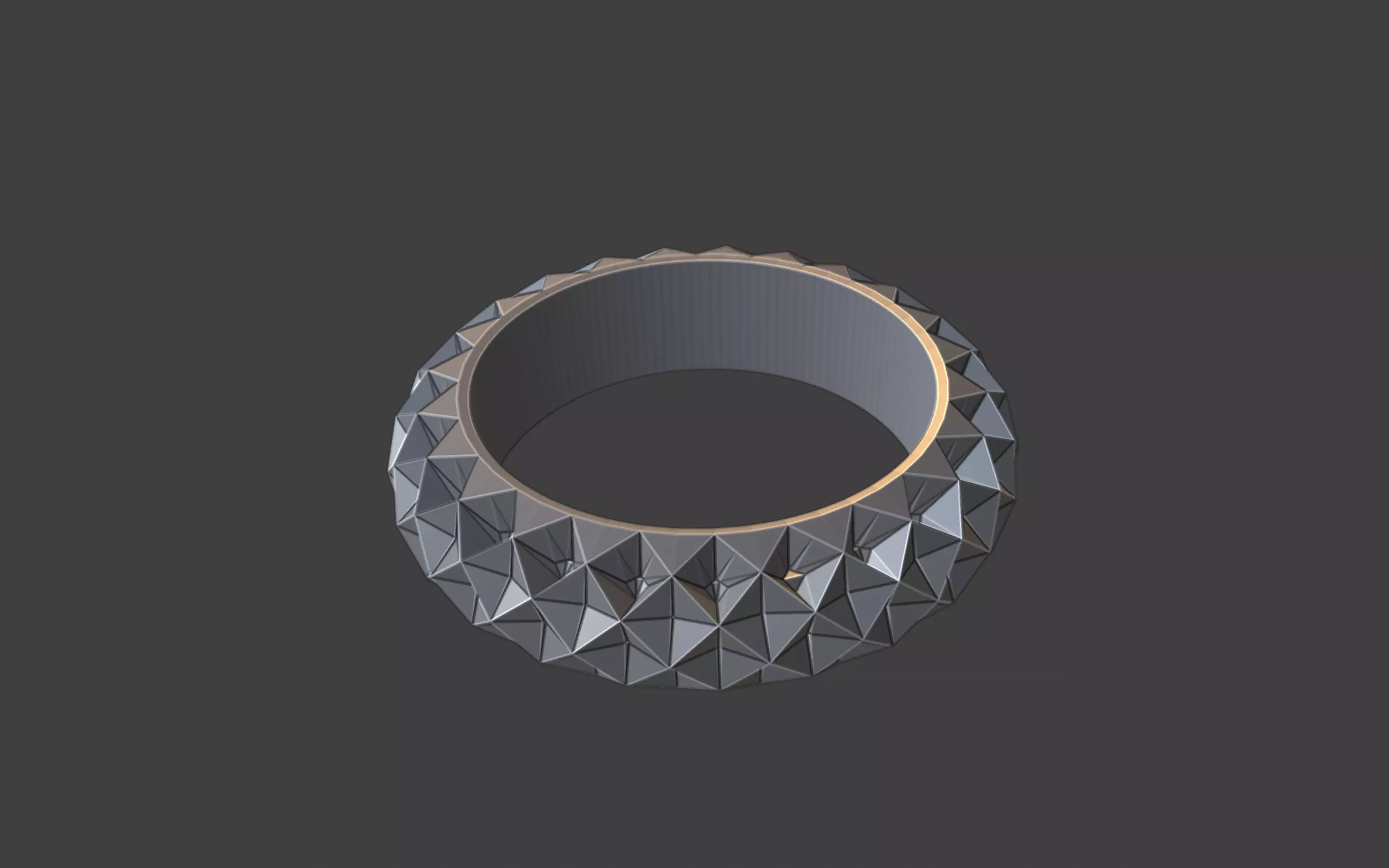 hexagon pattern ring 3D print model_4