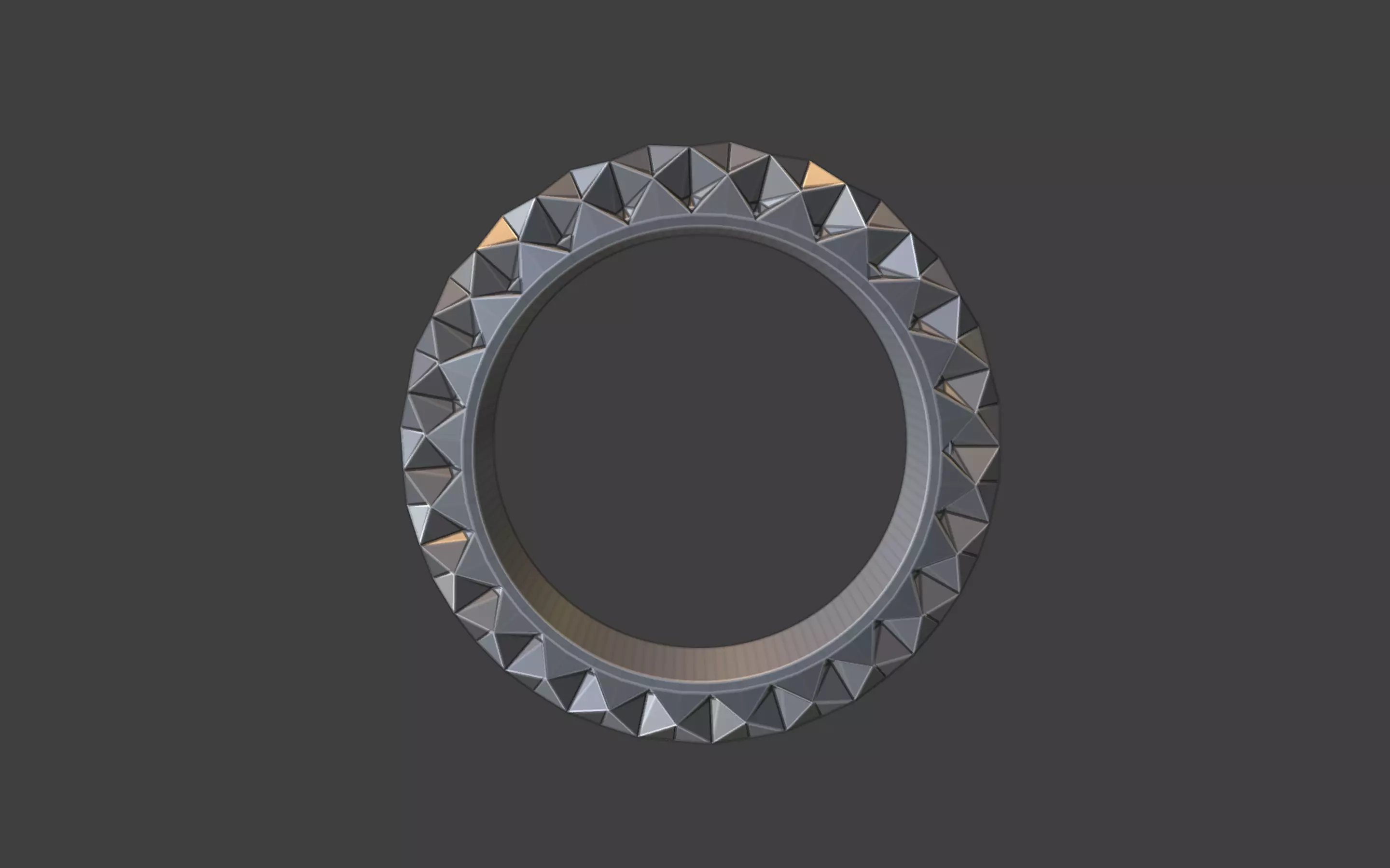 hexagon pattern ring 3D print model_10