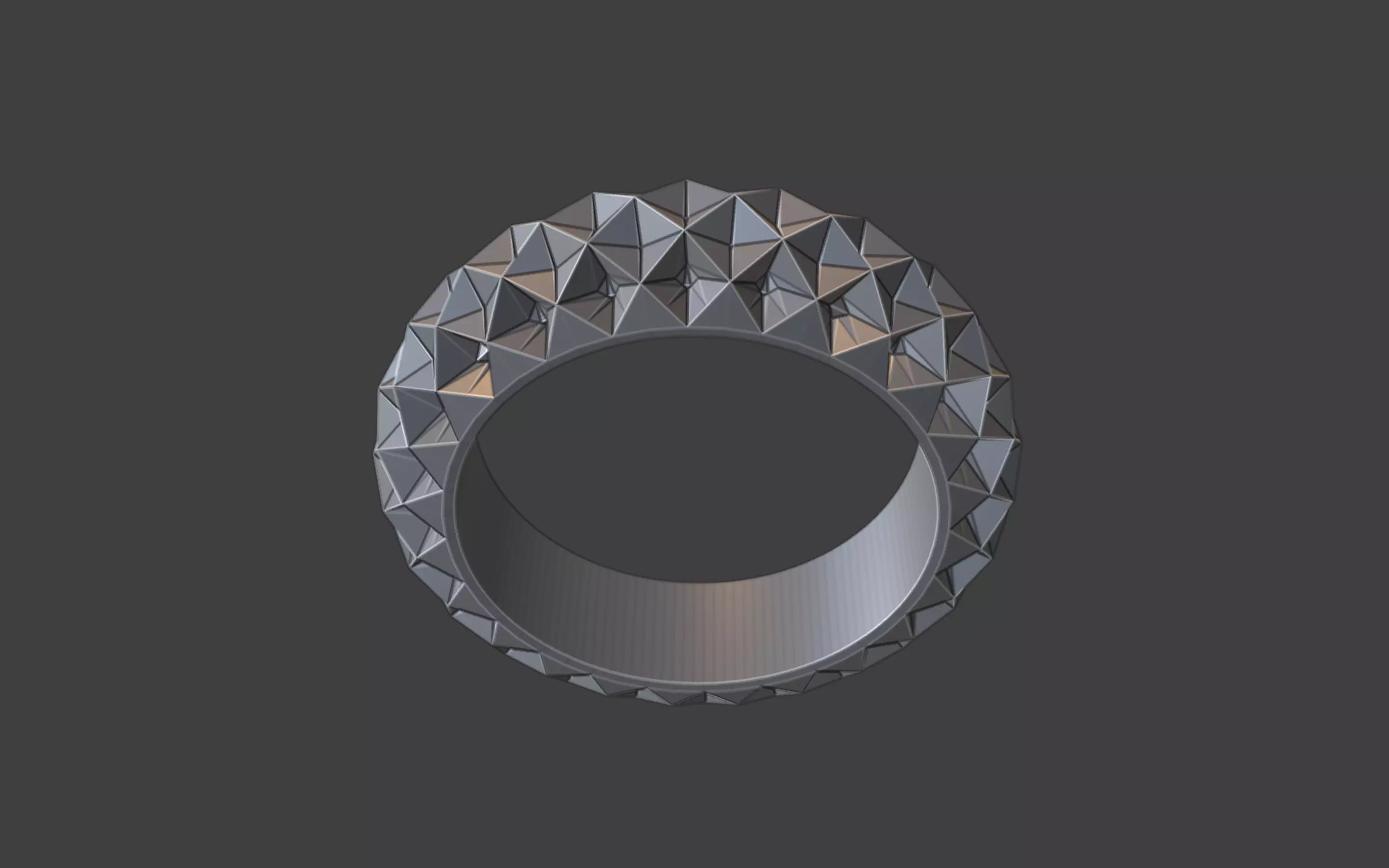 hexagon pattern ring 3D print model_0