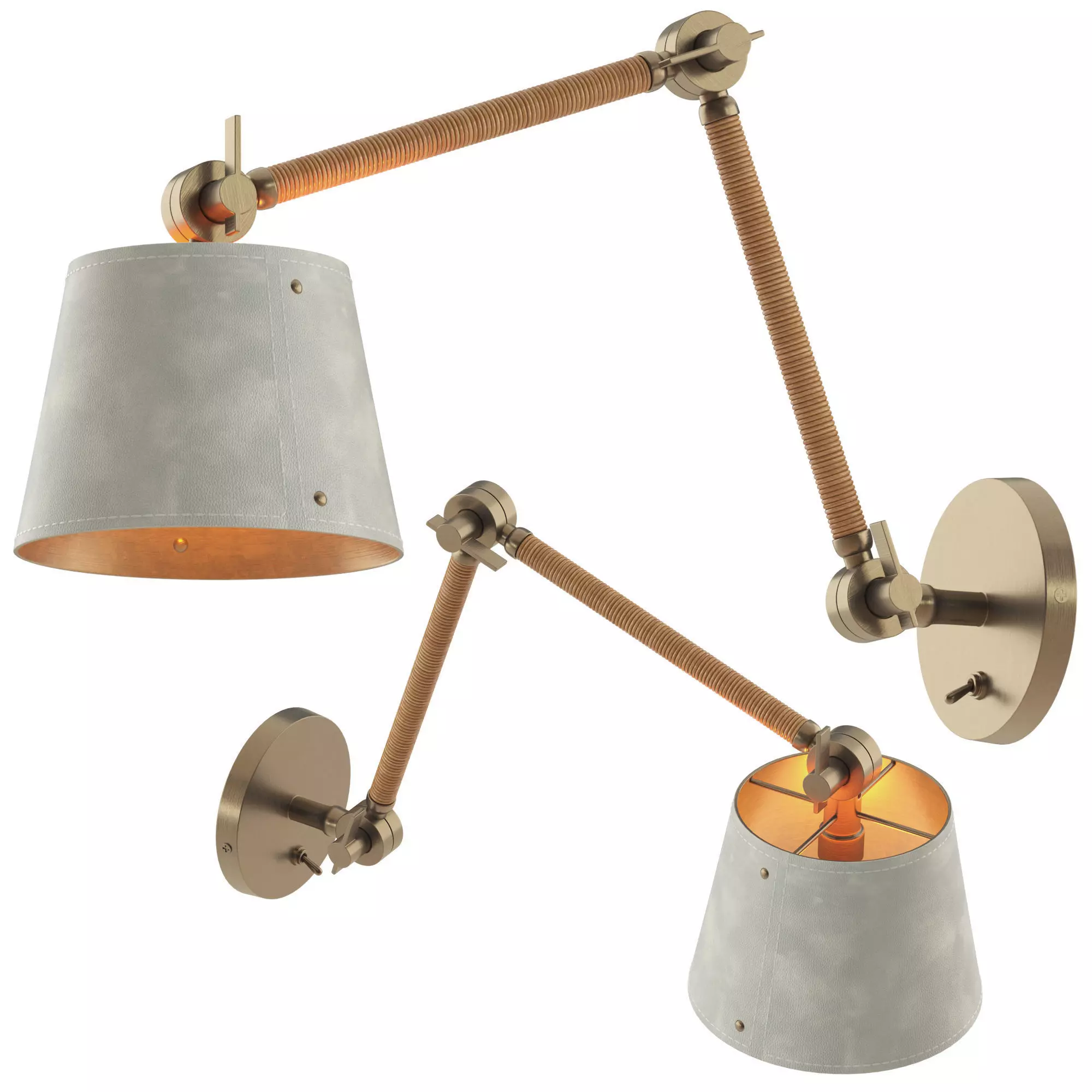 Cognac Hendrick Articulating Sconce 3D model_0