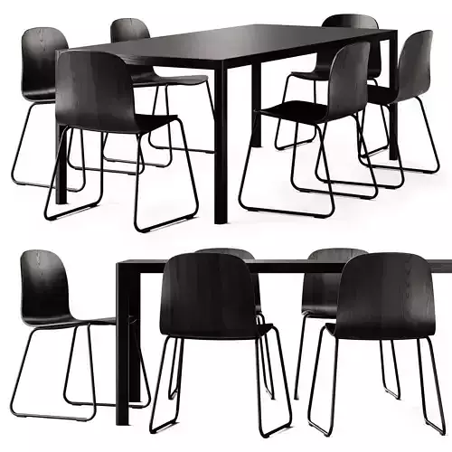 Muuto Workshop Table and Visu Wide Chair