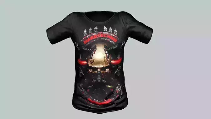 Men Black T-Shirt Short Sleeve 11 Game Ready 3D Model