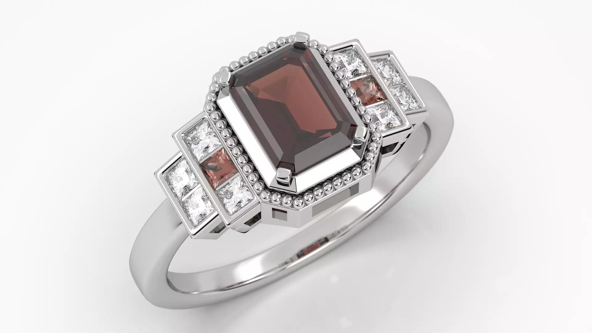 Step Emerald Ring 3D print model