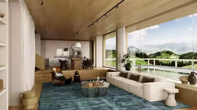 Valley Villa Living Room and Dining Room