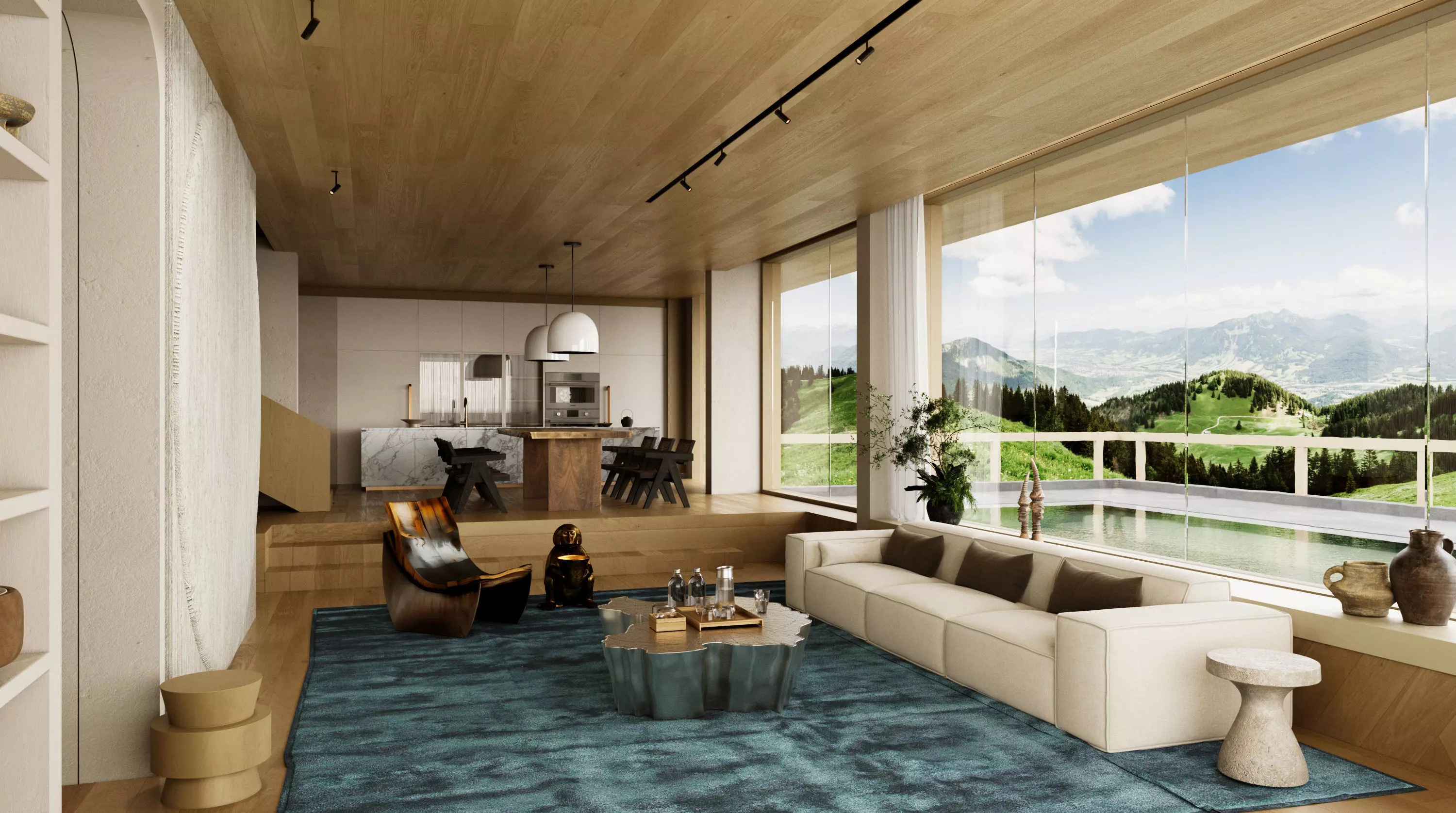 Valley Villa Living Room and Dining Room 3D model