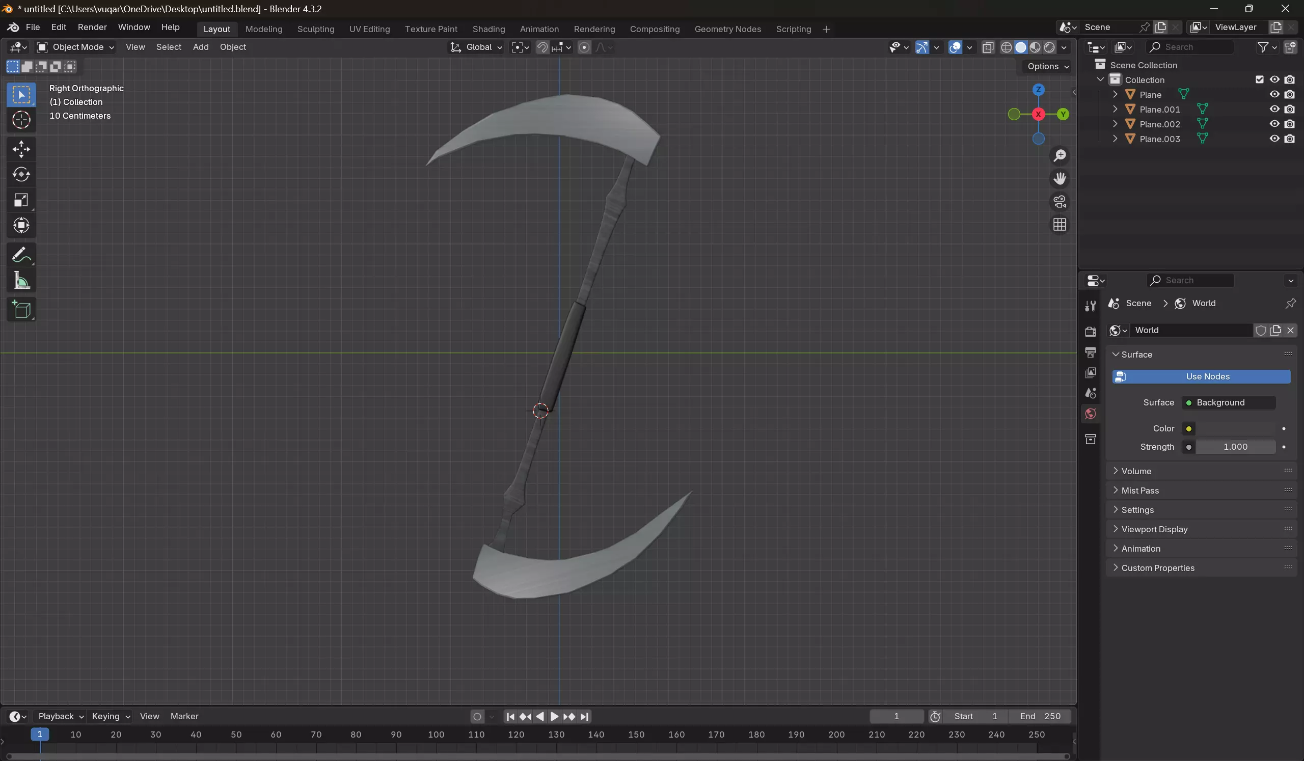 Fantasy Double Blade Scythe Game Ready Low-poly 3D model_5