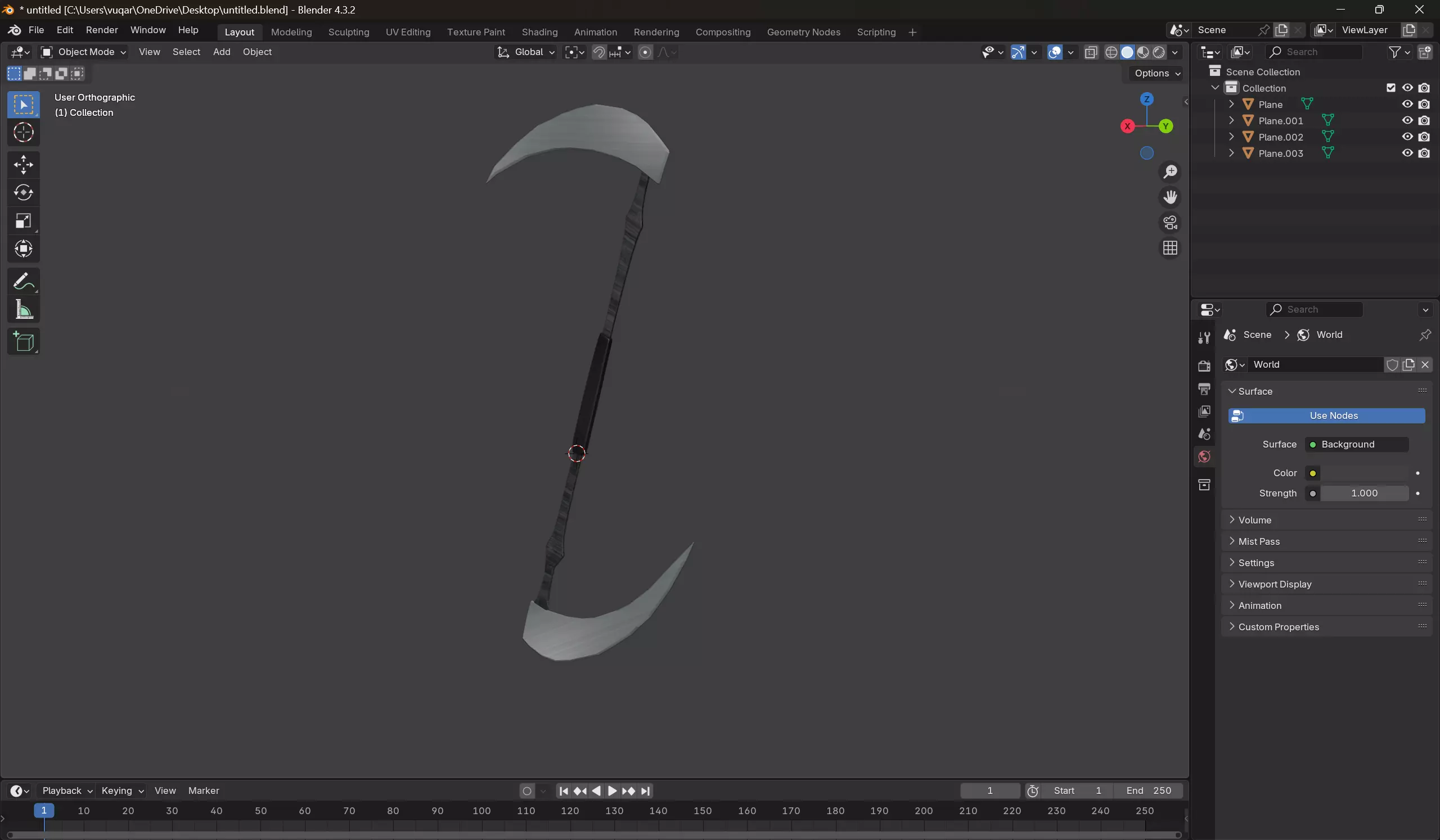 Fantasy Double Blade Scythe Game Ready Low-poly 3D model_4