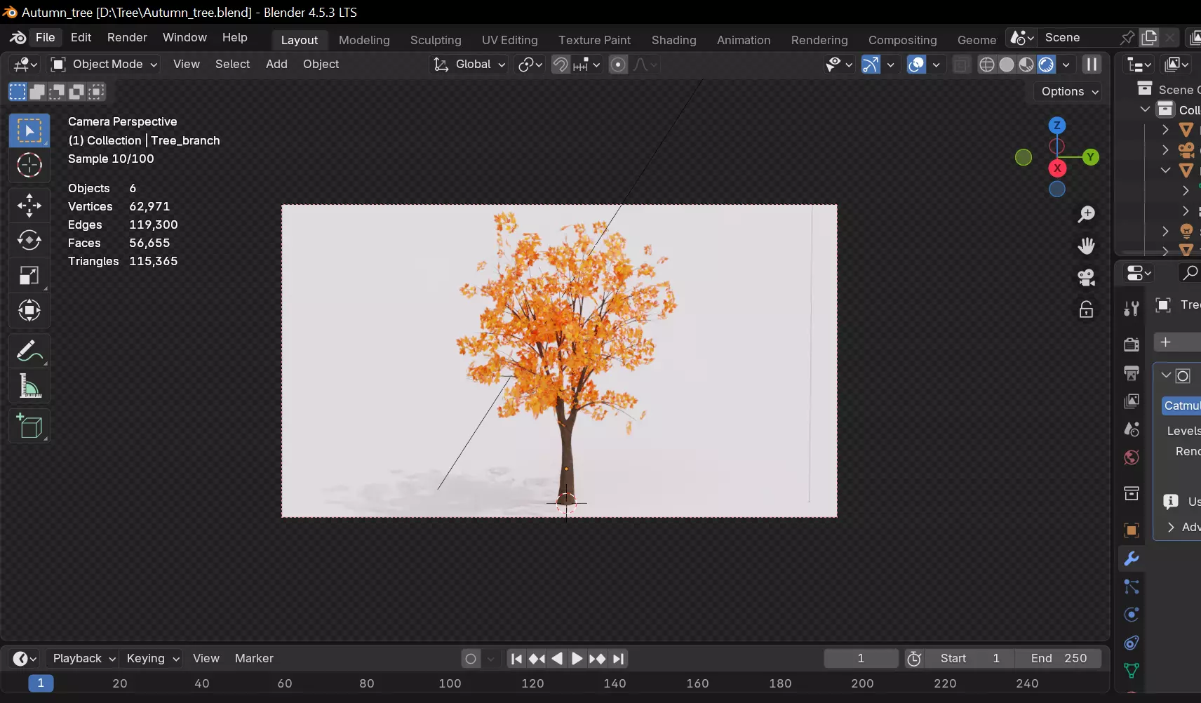 Autumn Tree 3D Model Low-poly 3D model_14