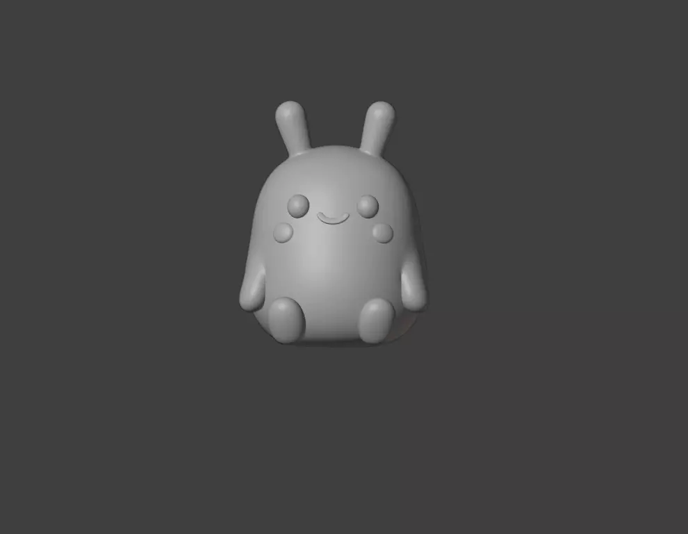 Cute Blinky sitting 3D print model_4