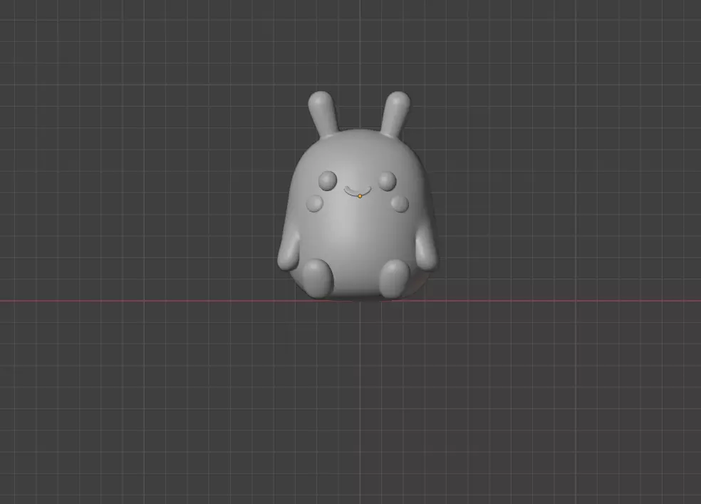 Cute Blinky sitting 3D print model_1