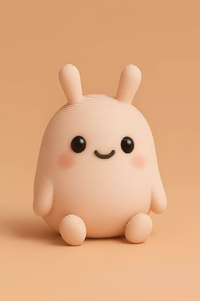 Cute Blinky sitting 3D print model_0