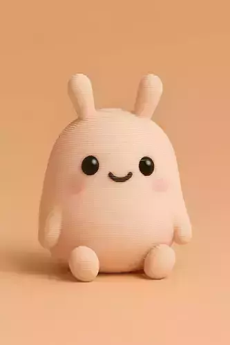 Cute Blinky sitting 3D print model