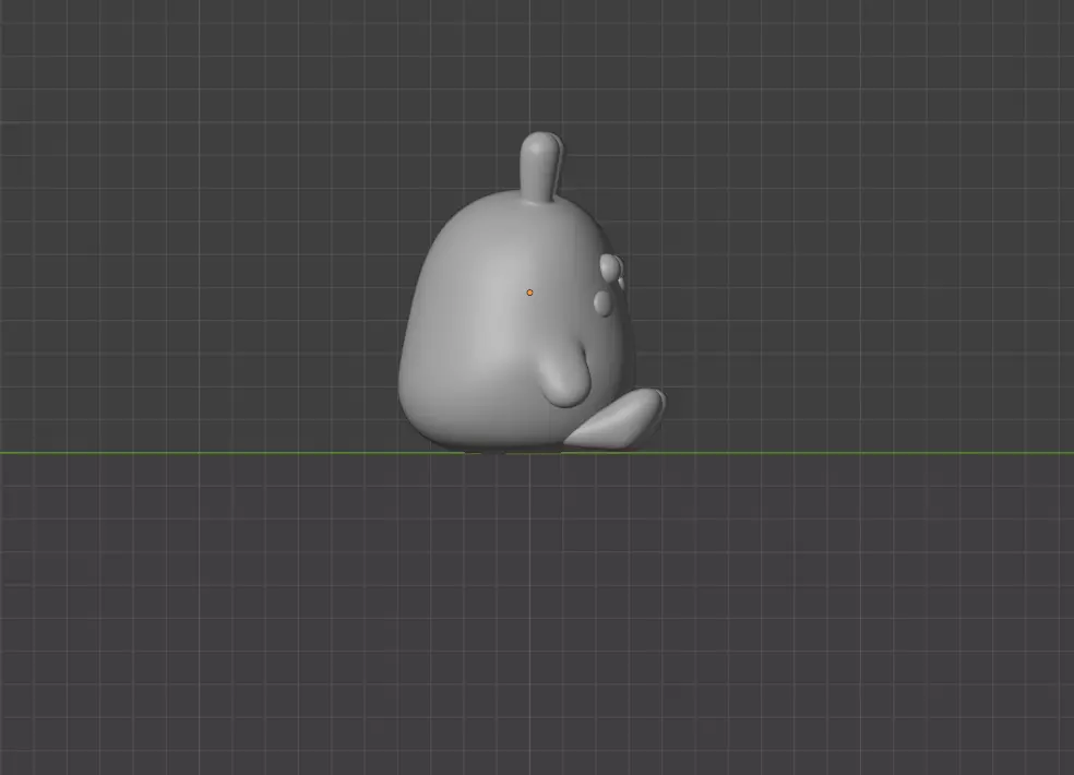 Cute Blinky sitting 3D print model_2
