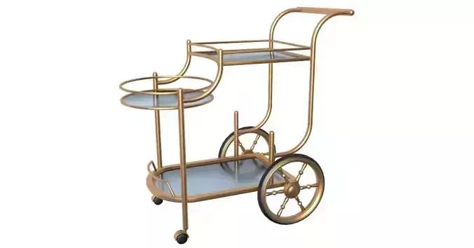 Golden Serving Trolley