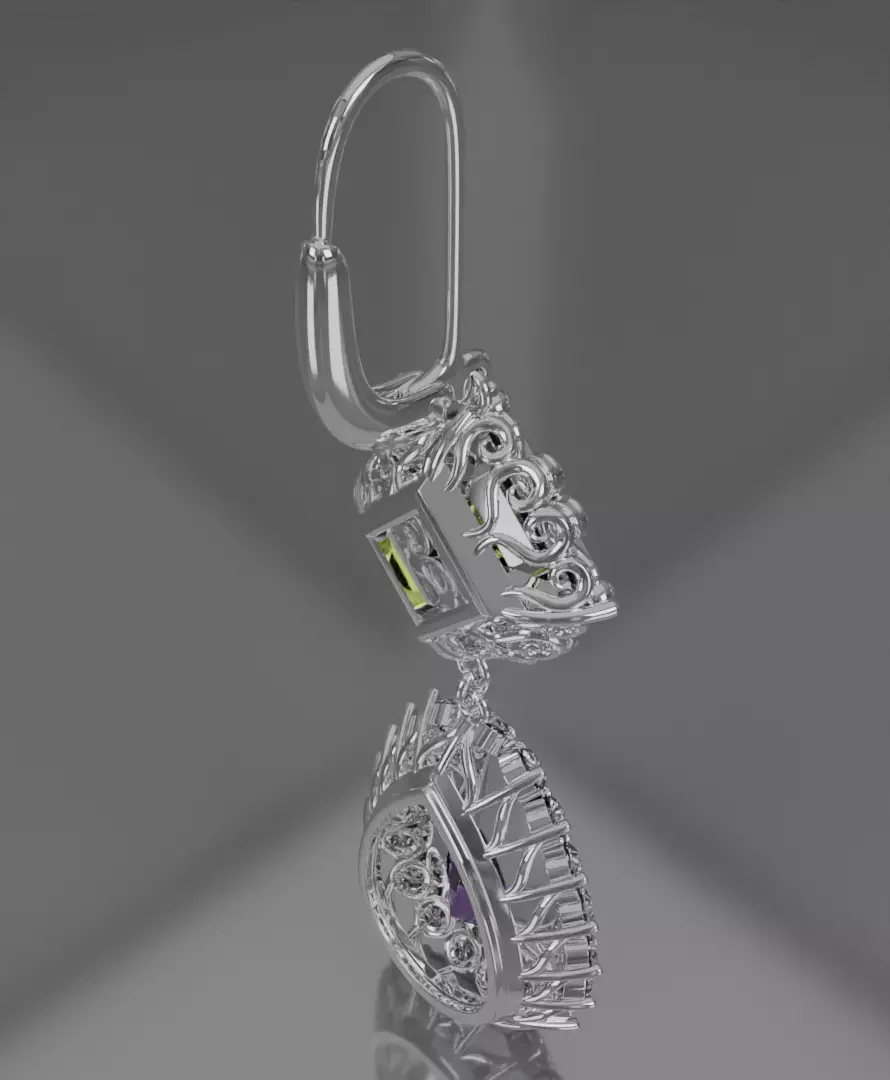 Silver Aurelis earrings 3D model jewelry 3D model_8