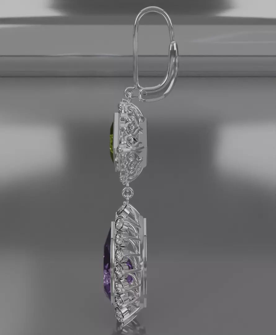 Silver Aurelis earrings 3D model jewelry 3D model_4