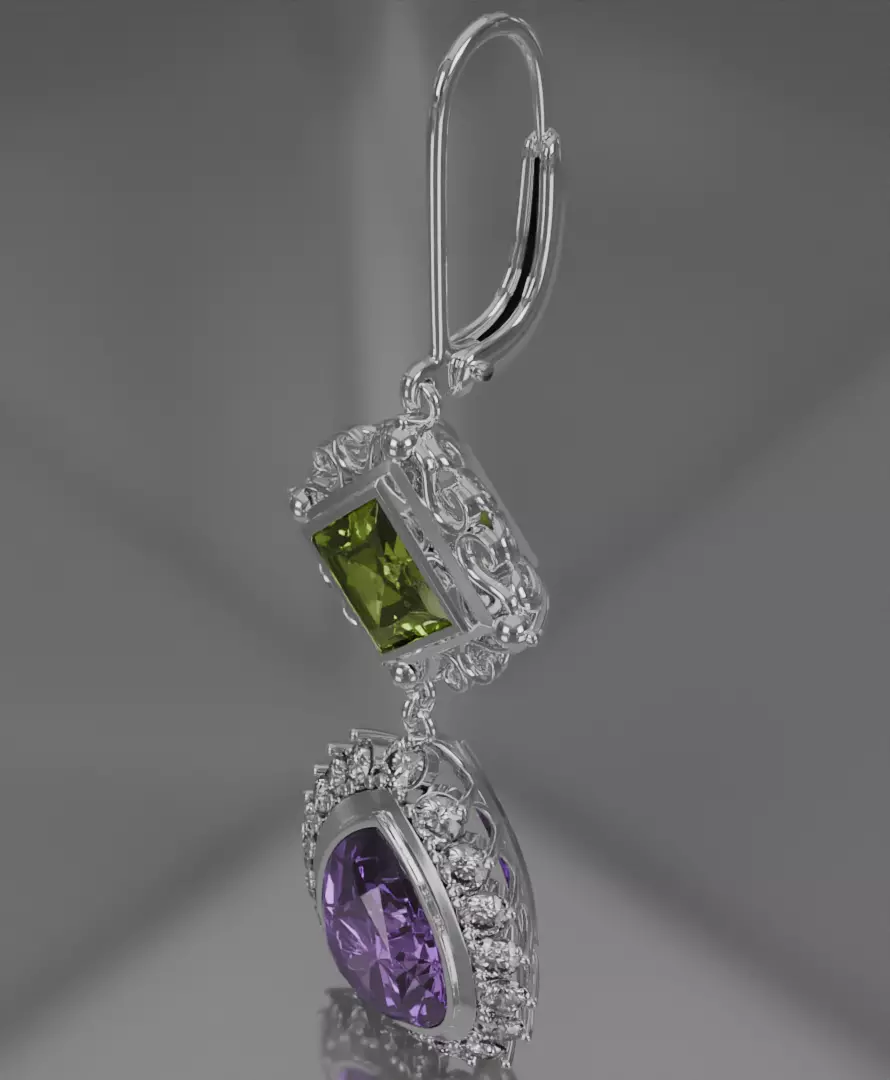 Silver Aurelis earrings 3D model jewelry 3D model_10